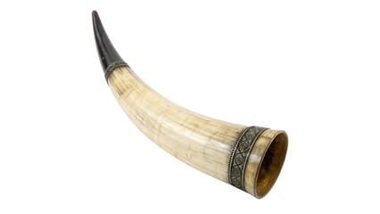 Decorative Ornate Drinking Horn isolated on transparent background
