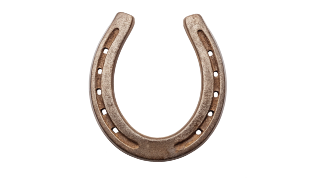 metal horseshoe isolated on transparent background