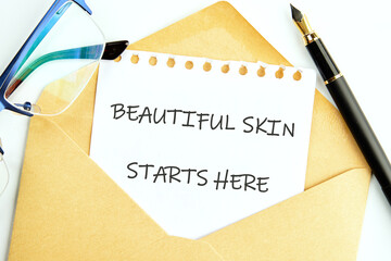 The BEAUTIFUL SKIN concept phrase STARTS HERE. The concept of beauty and stroke