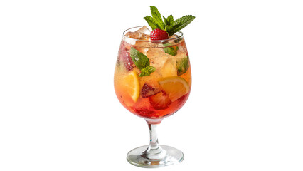 vibrant exotic refreshing cold cocktail isolated on transparent background	