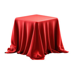 Red draped cube