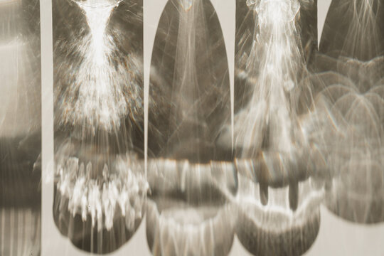 Crystal Glassware Casting Dynamic Shadows, Simple Neutral Background