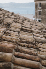 Close-Up of Weathered Roof Tiles