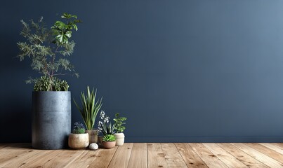 Indoor serenity with lush potted plants brings calmness in a tranquil interior decor setting