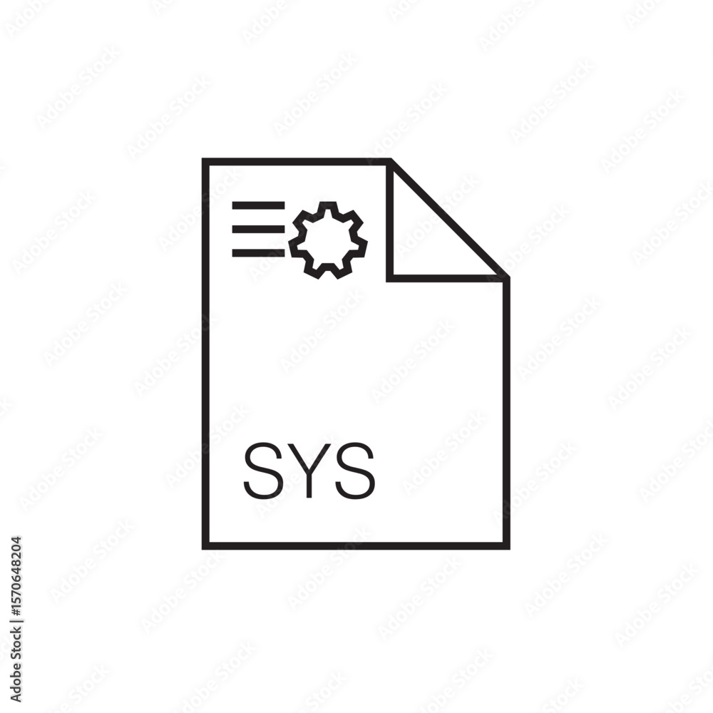 Fototapete sys file extension icon outline editable stroke eps