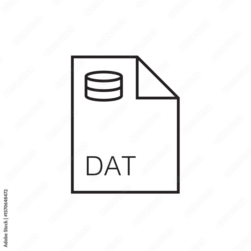 Poster dat file extension icon outline editable stroke eps