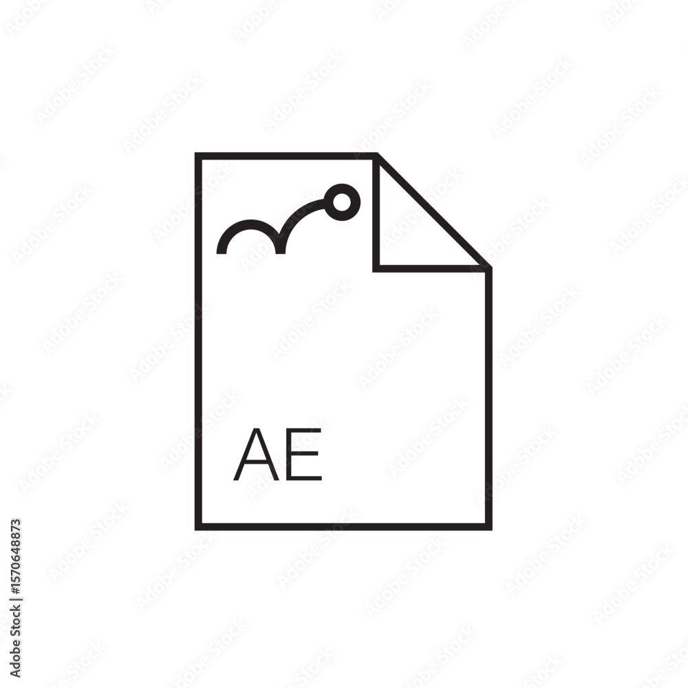 Fototapete ae file extension icon outline editable stroke eps 