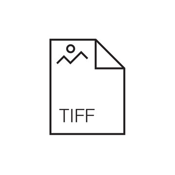 tiff file extension icon outline editable stroke eps