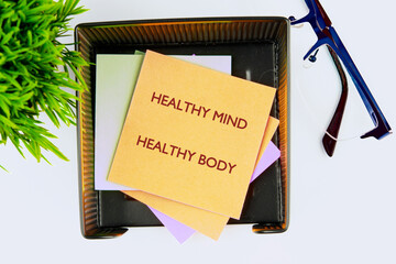 The concept phrase is HEALTHY MIND HEALTHY BODY. The concept of beauty and health. Physical...