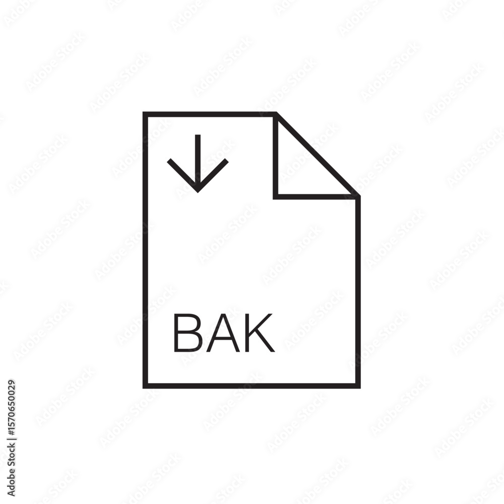 Poster bak file extension icon outline editable stroke eps