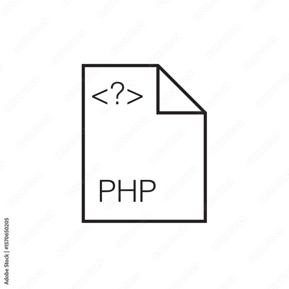 Fototapete php file extension icon outline editable stroke eps 