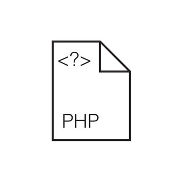 php file extension icon outline editable stroke eps 