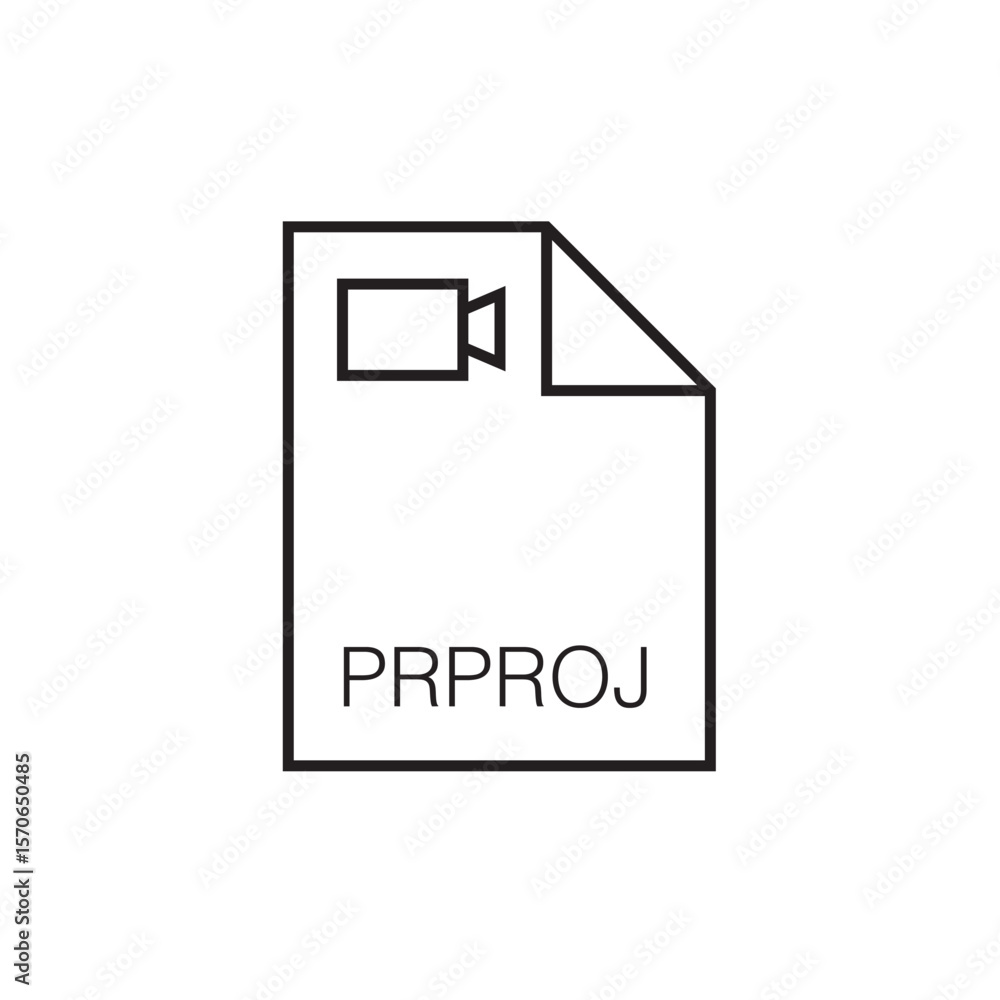 Poster prproj file extension icon outline editable stroke eps
