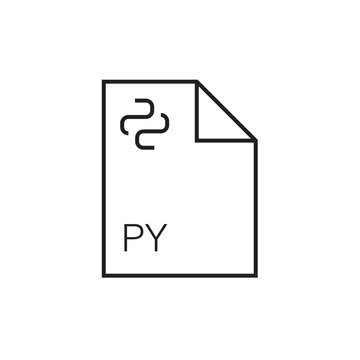 py file extension icon outline editable stroke eps 