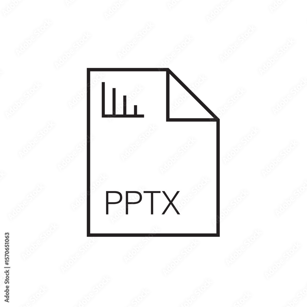Poster pptx file extension icon outline editable stroke eps