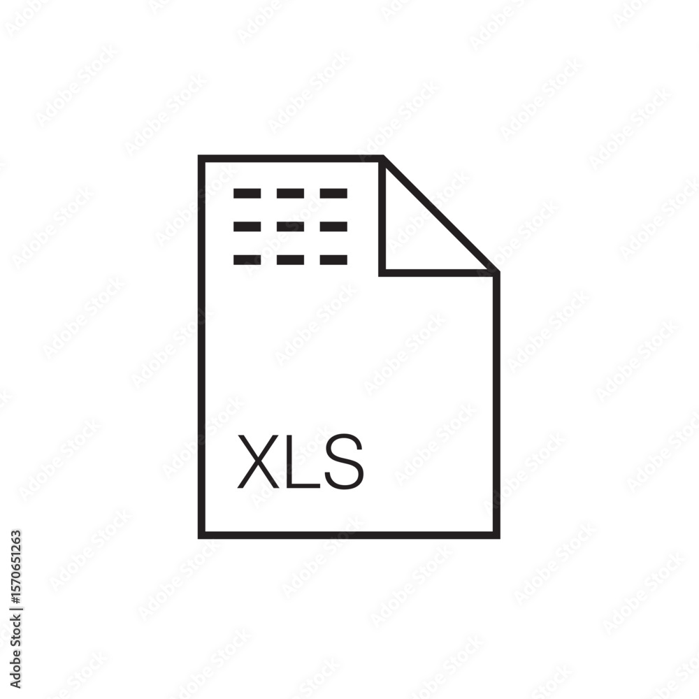 Poster xls file extension icon outline editable stroke eps