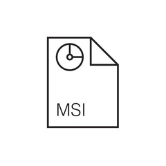 msi file extension icon outline editable stroke eps 