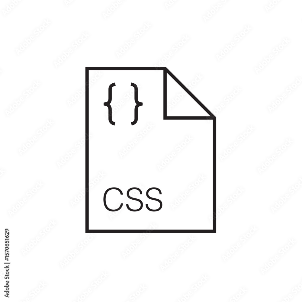 Fototapete css file extension icon outline editable stroke eps