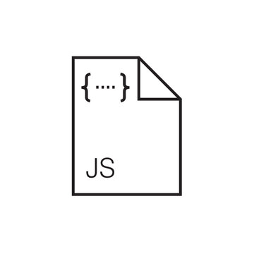 js file extension icon outline editable stroke eps 