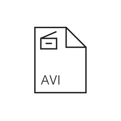 avi file extension icon outline editable stroke eps 