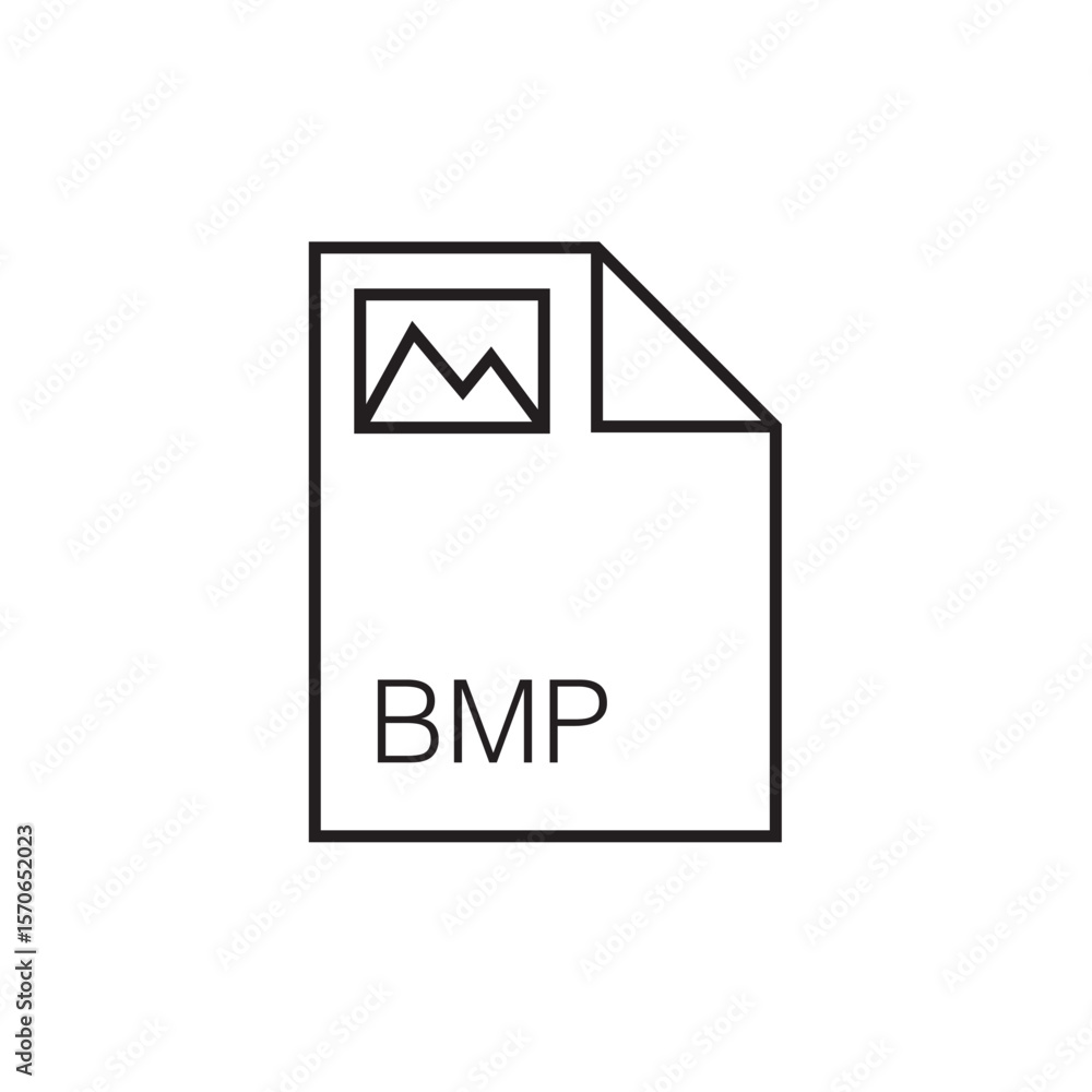 Poster bmp file extension icon outline editable stroke eps