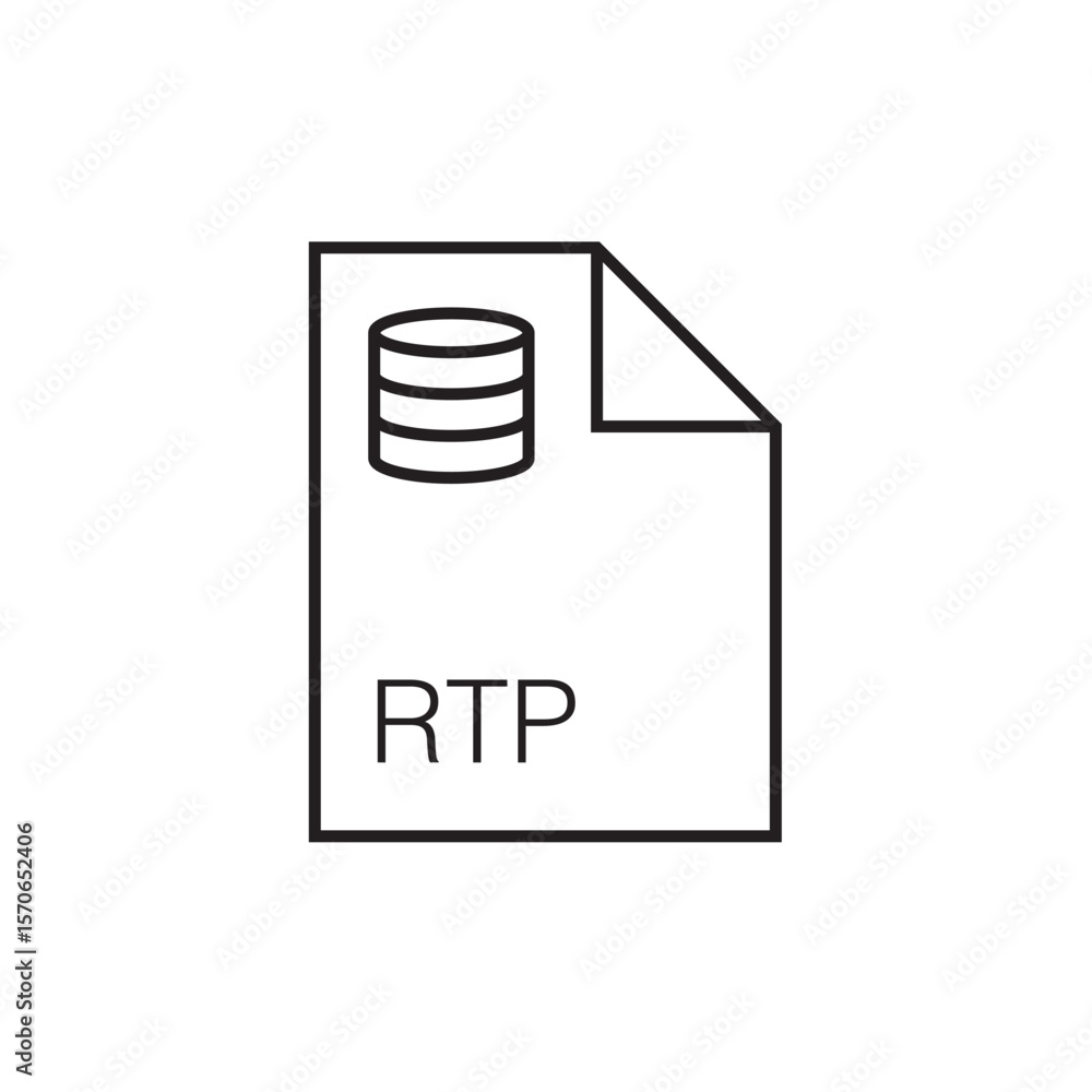 Poster rtp file extension icon outline editable stroke eps