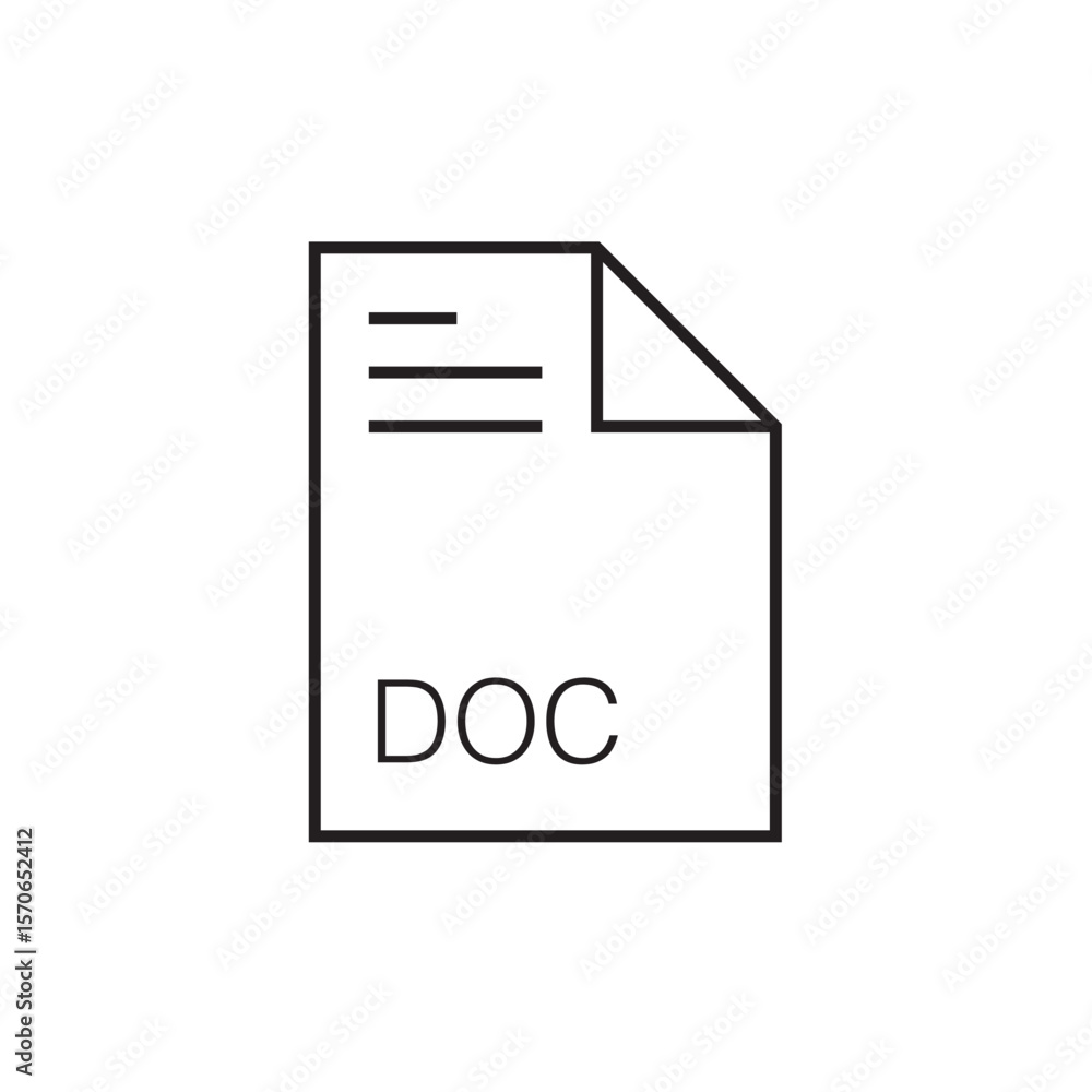 Poster doc file extension icon outline editable stroke eps
