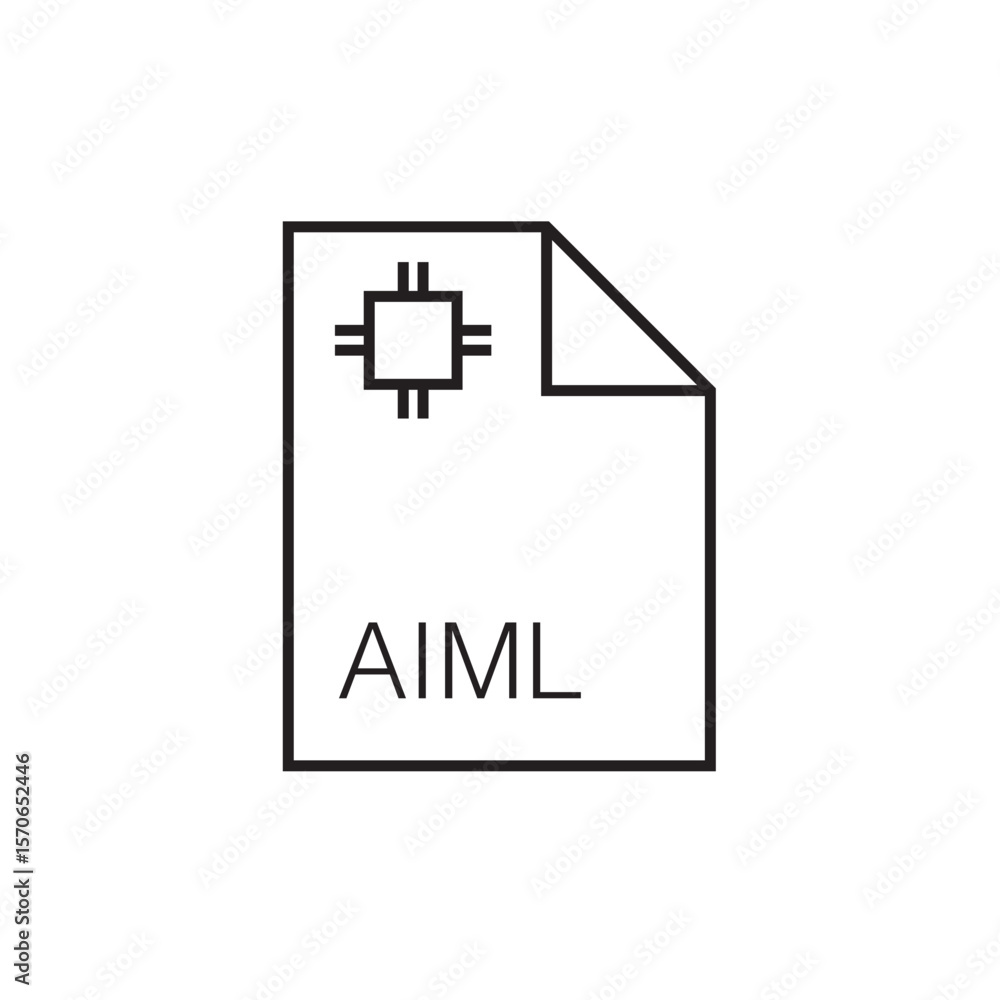 Poster aiml file extension icon outline editable stroke eps