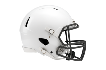 American football helmet isolated on white background for sports safety concept