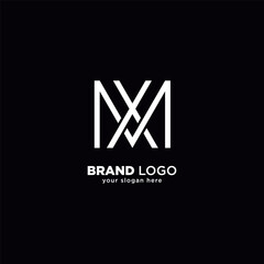 Creative Unique Letter M and X Monogram Logo with White Background.