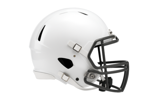 American football helmet isolated on white background for sports safety concept