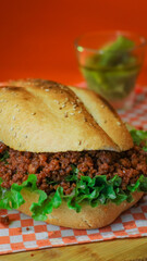 Torta de chorizo close up