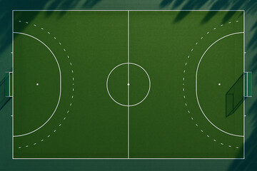 Football and Soccer Field with Green Grass and Game Lines Illustration