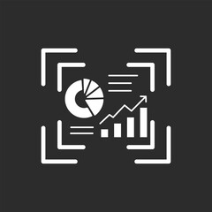 Data Visualization Icon outline in black and white background – AI Infographic & Analytics Interface icon, vector illustration