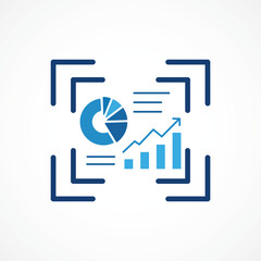 Data Visualization Icon – AI Infographic & Analytics Interface color icon, vector illustration