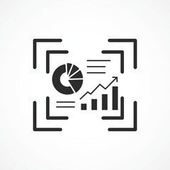 Data Visualization Icon outline with white background – AI Infographic & Analytics Interface icon, vector illustration