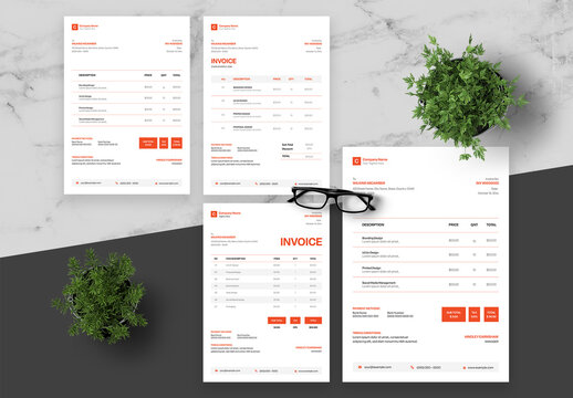 Orange And Black Invoice