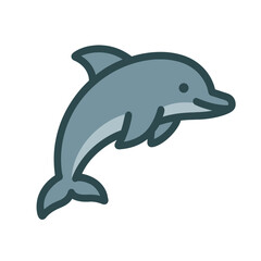 Obraz premium Minimalist Vector Icon of a Dolphin