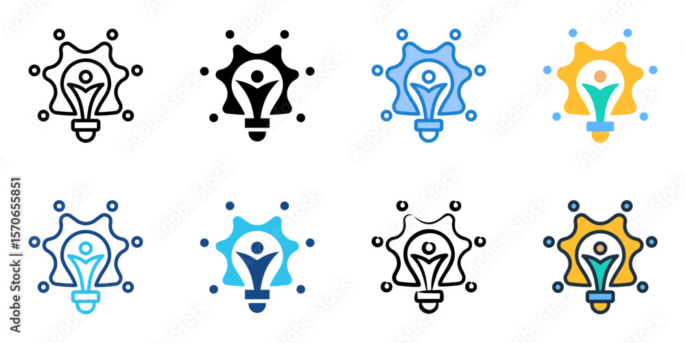 Poster creativity icon set multiple style collection