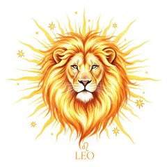 Obraz premium Watercolor illustration of the Leo constellation