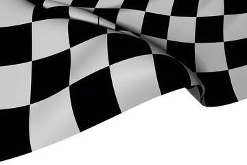 Waving checkered flag isolated on transparent background