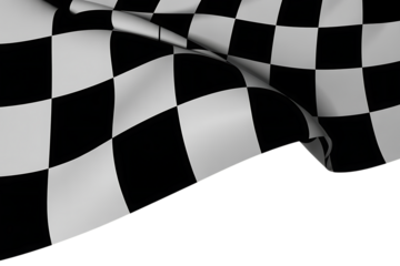 Waving checkered flag isolated on transparent background