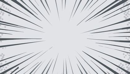 Obraz premium Comic speed lines background with radial burst effect. Cartoon anime action rays motion. Perspective zoom explosion with splashes. Vector,flash, hero, speed, superhero, motion, abstract, cartoon,