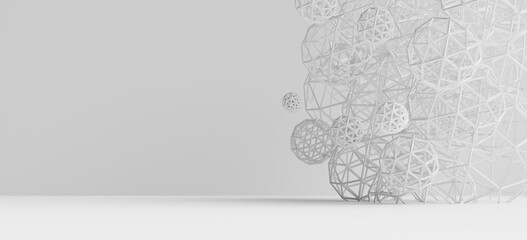 white abstract copy space backgrounds, 3d rendering