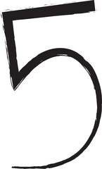 script brush font letter number five.svg