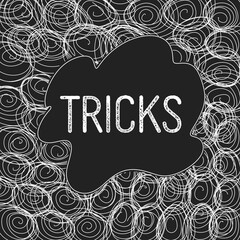 Tricks Black White Circular Scribble Text 