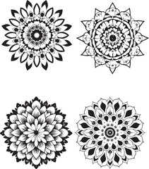 Intricate Floral Mandala Vector Design – Decorative Symmetrical Ornament set