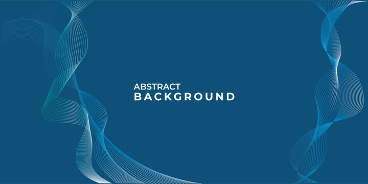 Abstract blue background with flowing transparent wave lines on both sides. Perfect for modern presentations, digital banners, and elegant tech-themed visuals.