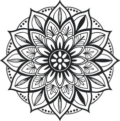 Intricate Floral Mandala Vector Design – Decorative Symmetrical Ornament