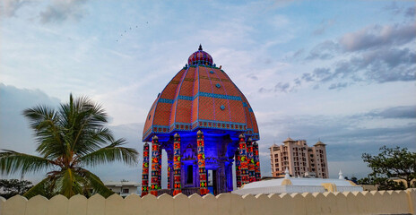Valluvar Kottam chariot at night, a monument dedicated to poet Thiruvalluvar, penned Thirukkural...